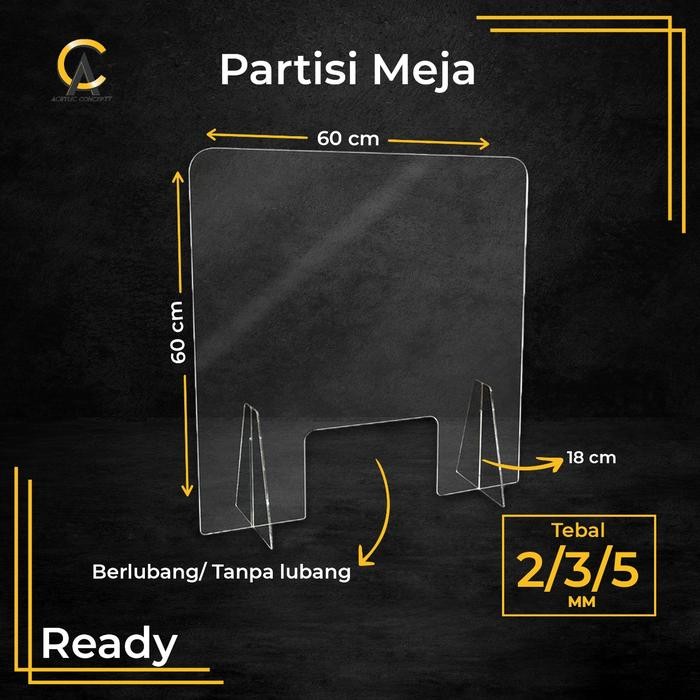 (TOP) SEKAT PEMBATAS MEJA AKRILIK ANTI CORONA / PARTISI MEJA ACRYLIC GROSIR