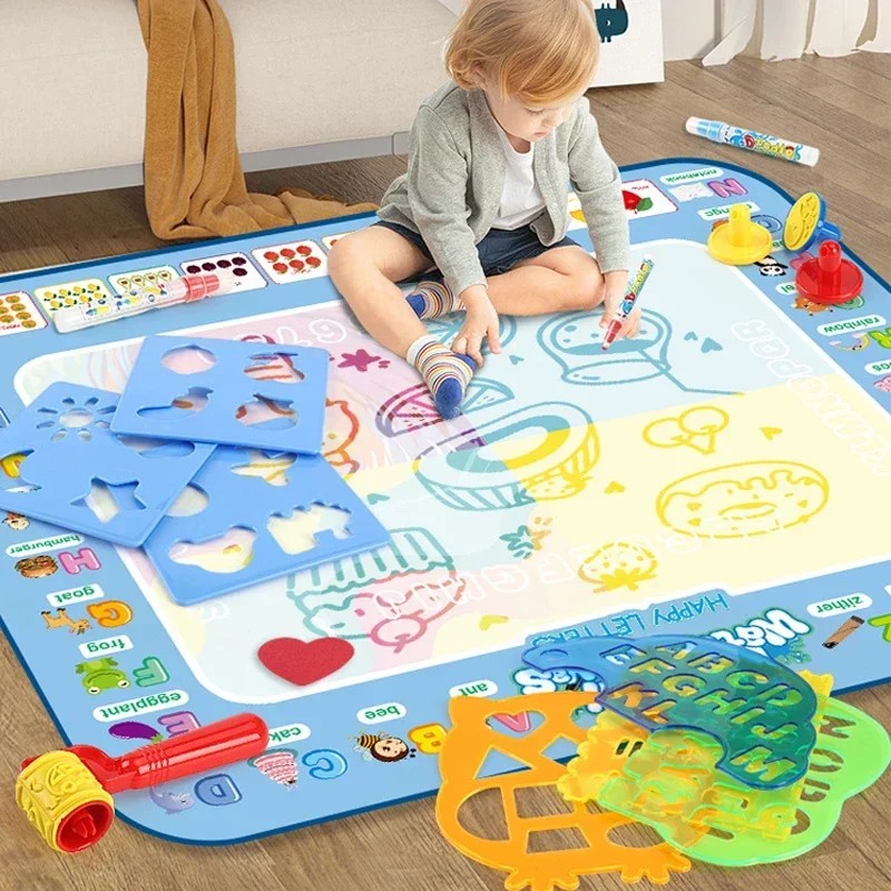 

100X80Cm Magic Water Drawing Mat Coloring Doodle With Reusable Magic Pens Montessori Painting Board