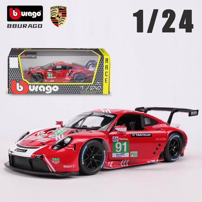 Future Toys - Bburago 1:24 Porsche 911 Rsr Lm 2020 Lamborghini Racing Vehicle Alloy Car Model Adult