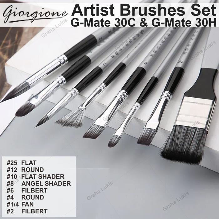 

ready stok giorgione artist brushes set g-mate 30c & g-mate 30h - kuas set original