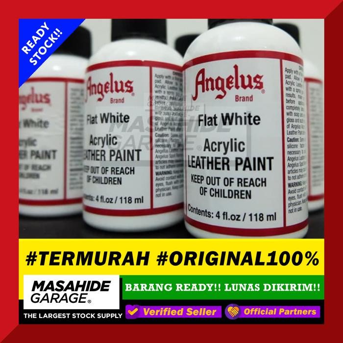 

ready stok (flat white) angelus paint - 4 oz original
