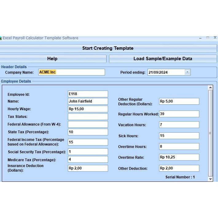 Excel Payroll Calculator Template Software