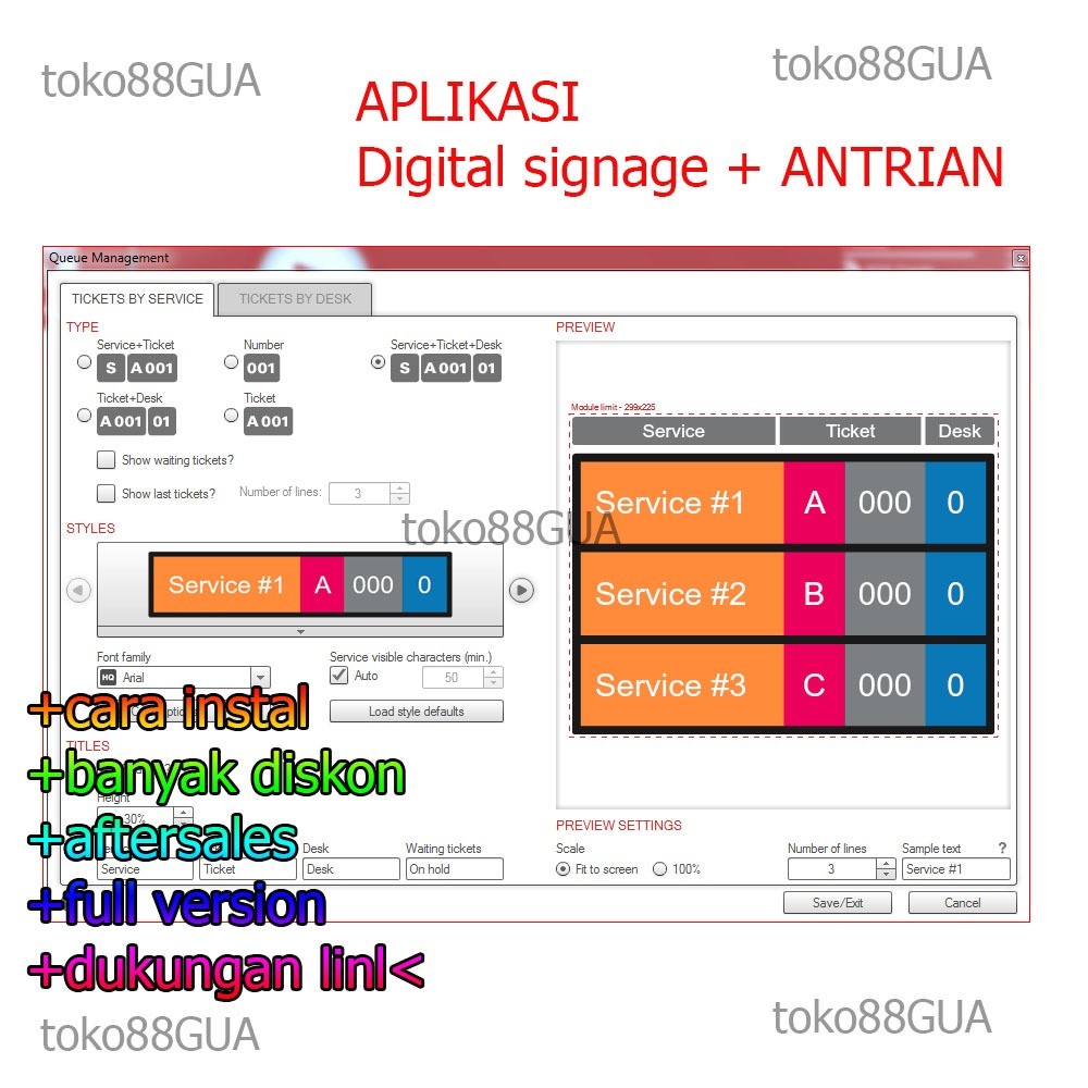 Software Aplikasi ANTRIAN + DISPLAY IKLAN TOKO ( SYSTEM ANTRIAN )