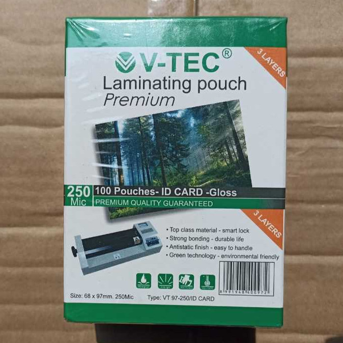

Laminating KTP / ID Card V-Tec 250 Mic VT-97-250 (Pak) ++LT1