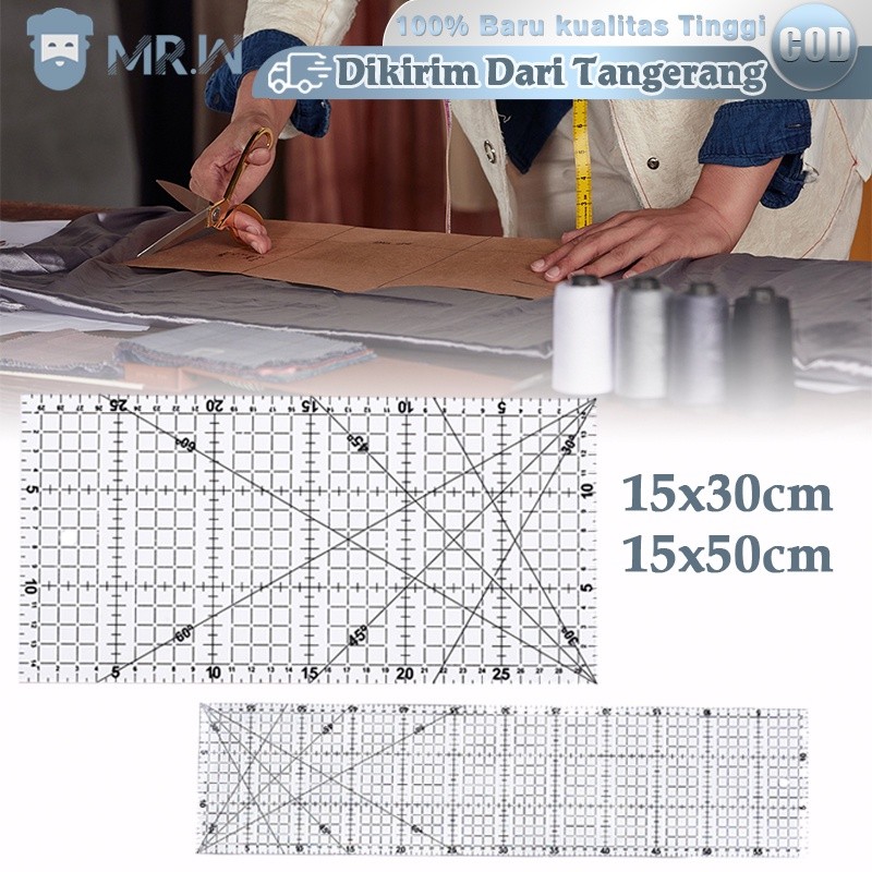 

Penggaris Jahit Quilting Ruler 15cm X 50cm Penggaris Pola Akrilik Tebal Desain Patchwork Ruler Untuk