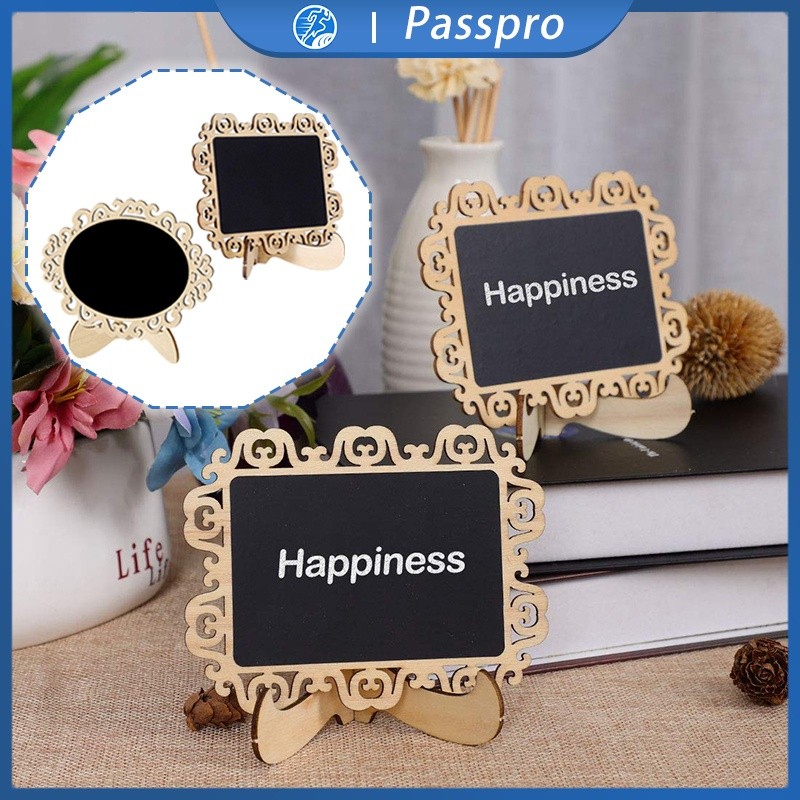 

10pcs Papan Tulis Kapur Kecil Blackboard Mini Chalkboard Mini Bahan Kayu Papan Kapur Menu Cafe /