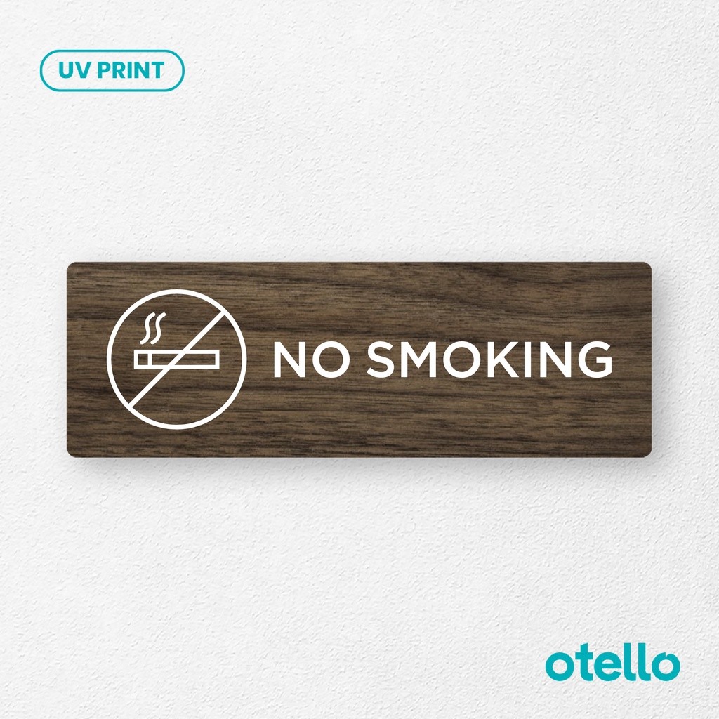 

Otello - Papan No Smoking Sign Board Kayu Print Papan Wooden Peraturan Larangan Label Sticker