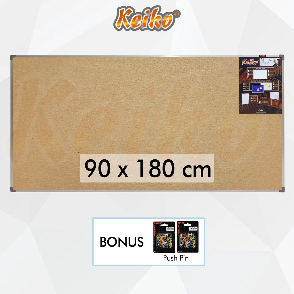 

Softboard / Pin Board / Cork Board / Papan Pengumuman / Mading Gantung Polos Keiko 90 x 180 cm