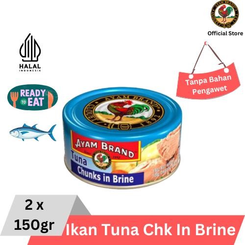 

NewZbgt- Ikan Tuna Kaleng Chunk In Brine Ayam Brand 2 pcs 150gr