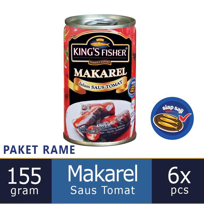 

NewZbgt- King's Fisher Paket 6 pcs makarel mini saus Tomat Makanan Kaleng 155 g