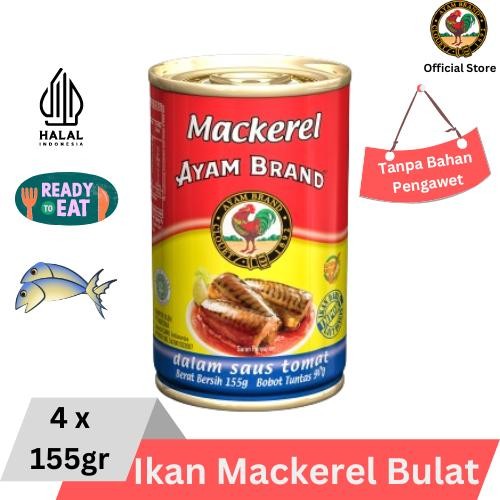 

NewZbgt- Paket Isi 4 pcs Ikan Mackerel Kaleng Saus Tomat Ayam Brand 155gr