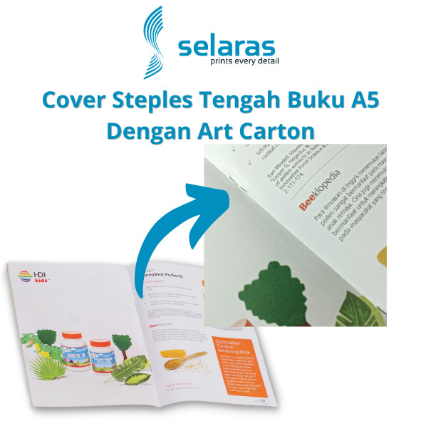 

Steples Buku A5 Dengan Art Carton / Finishing Selaras Printing