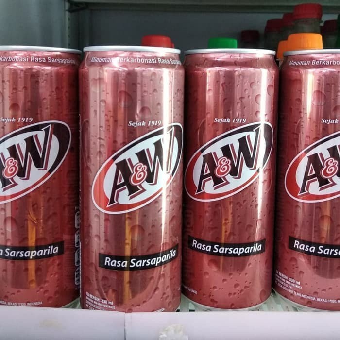 

A&W ROOTBEER KALENG/AW ROOTBEER SARSAPILA 250ML DUS ISI 24 KALENG