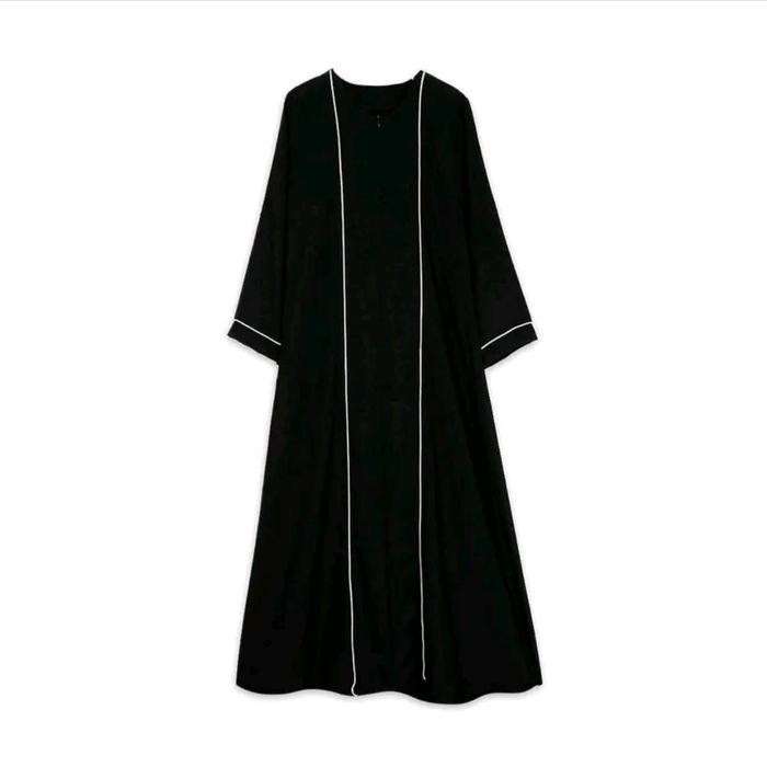 Busanae- Qiana Gamis Abaya Hitam Muslim Arabian Wanita Remaja Dewasa Airflow Crinkle Dress Turki