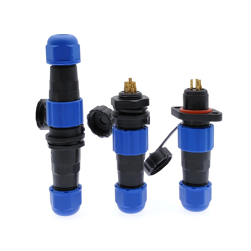 New SP13 Waterproof connector IP68 2pin 3pin 4pin 5pin 6pin 7pin cable connectors plug and socket