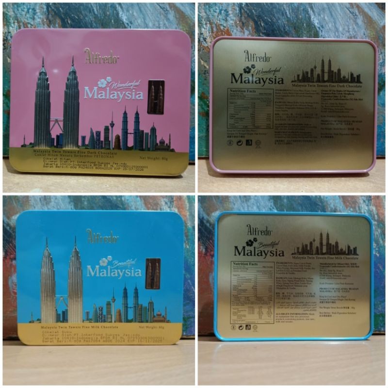 

Alfredo 80gr Tin Kaleng Malaysia Twin Tower Fine Dark Milk Chocolate Coklat Hitam Dan Susu Petronas