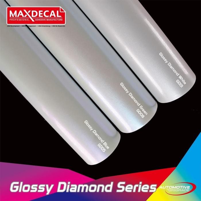 Ready MAXDECAL GD Glossy Diamond Putih Mutiara Glitter 152 cm Meteran