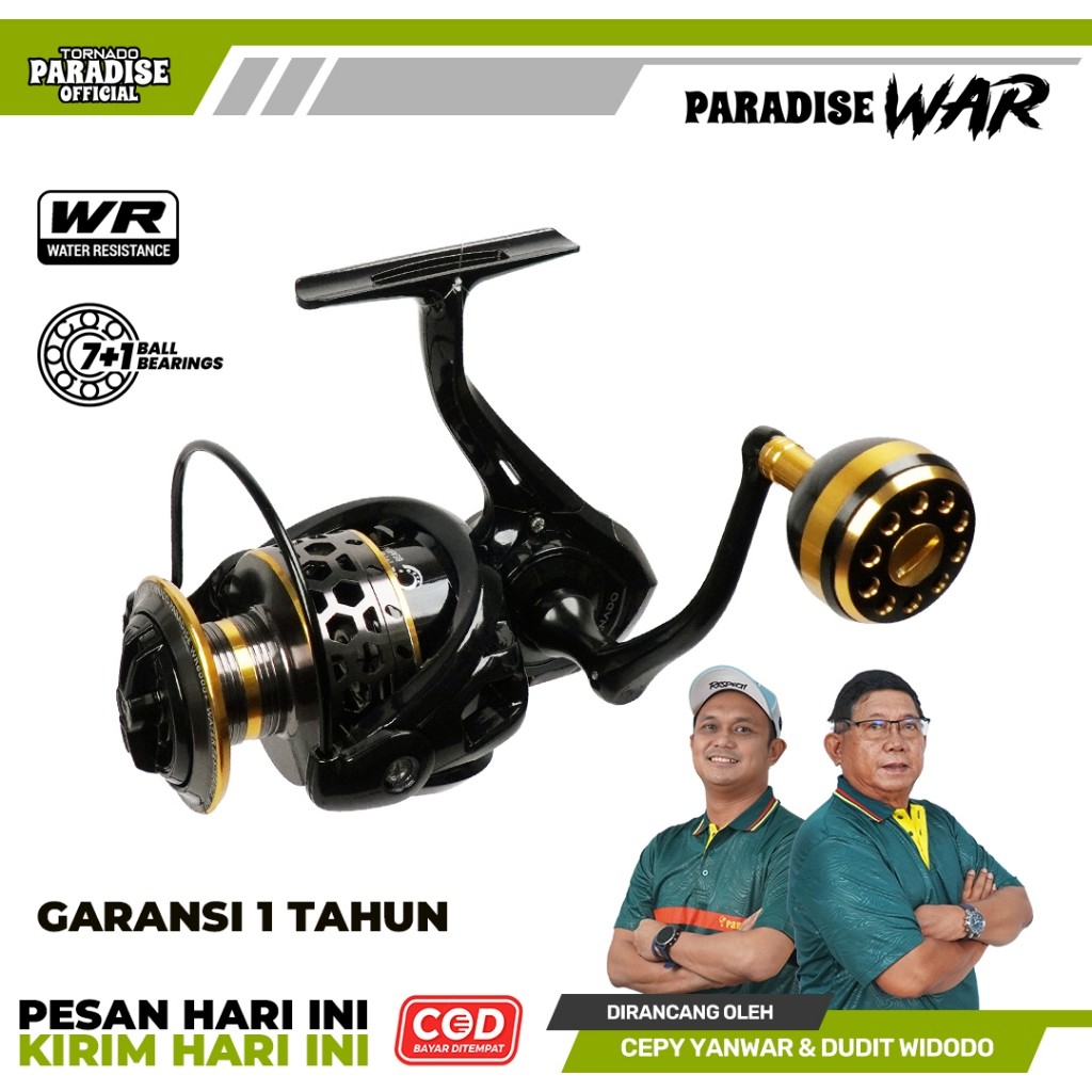 Tornado Reel Pancing Paradise WAR Spinning Kuat Power Handle WE