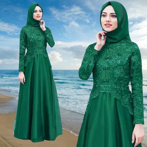 Mosya- Gamis Remaja Termurah KAELLA MAXY BROKAT / Gamis Wanita Modern 2022 / Dress Wanita
