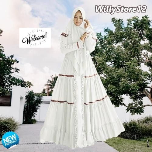 Mosya- Dress Plus Khimar / Gamis SYAKIRA SYARI / Dress Set Muslimah / Baju Kondangan Mewah Elegan