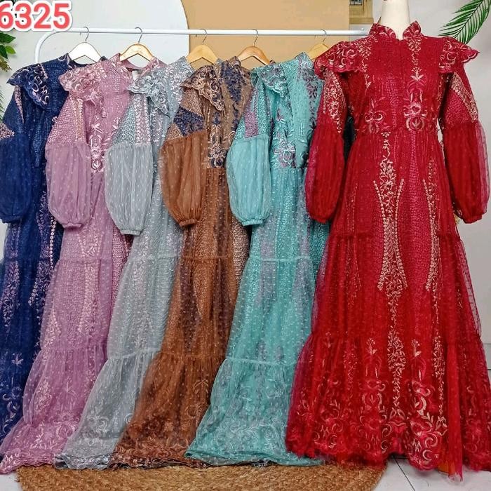 Mosya- dres azila gamis wanita baju kondangan dres pesta Mewah Gamis Pesta Formal Wanita