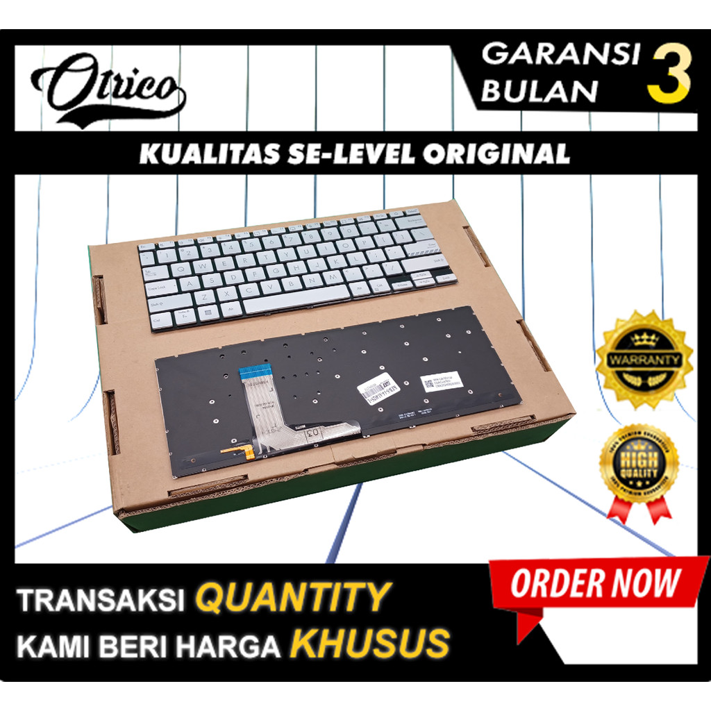 Keyboard Asus Vivobook 14 a1402 a1402z a1402za x1402 x1402z Silver Backlite