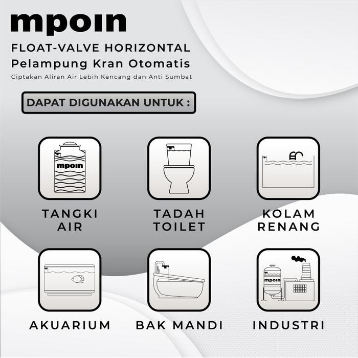 TOP MPOIN FLOAT VALVE HORIZONTAL / PELAMPUNG KRAN OTOMATIS PREMIUM -