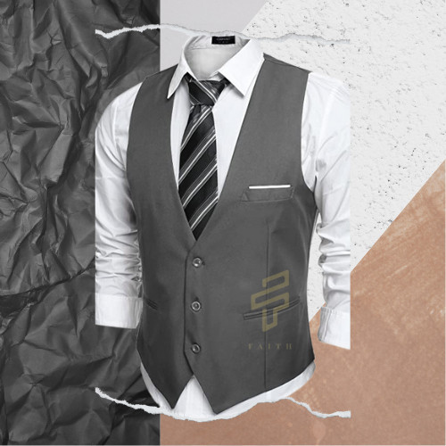 Faith - Rompi Jas Dewasa Warna Abu Tua Rompi Jas Pria Dewasa Vest Pria Rompi Pria
