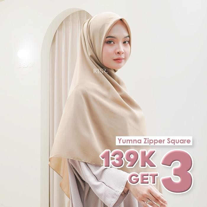 Lamia- Yumna Zipper Square Instan/Hijab Resleting
