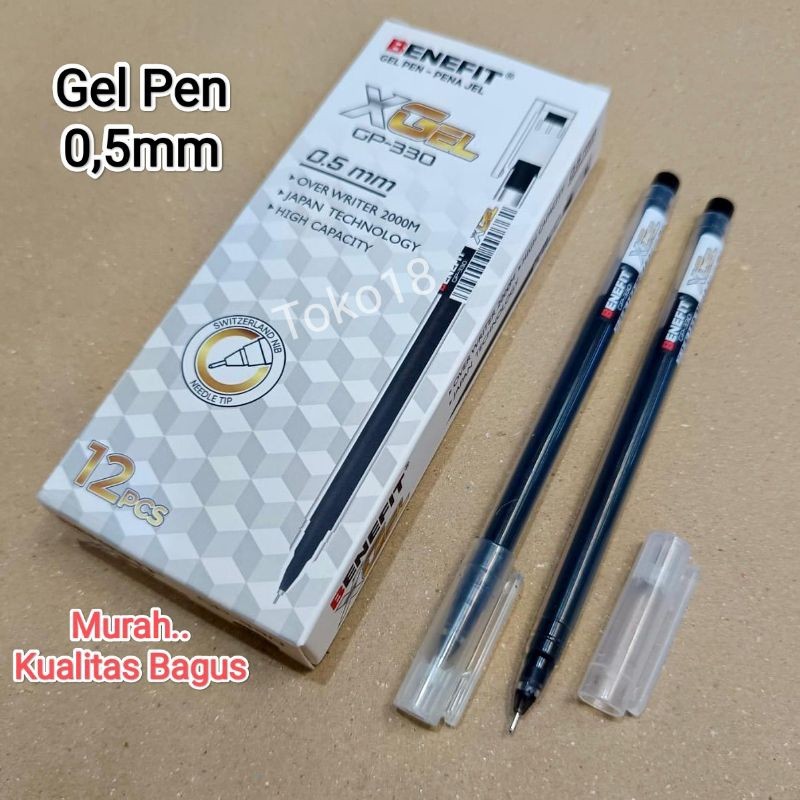 

UM1 1 Pak Pulpen Gel 0,5mm Benefit Xgel(Isi 12 Pcs)