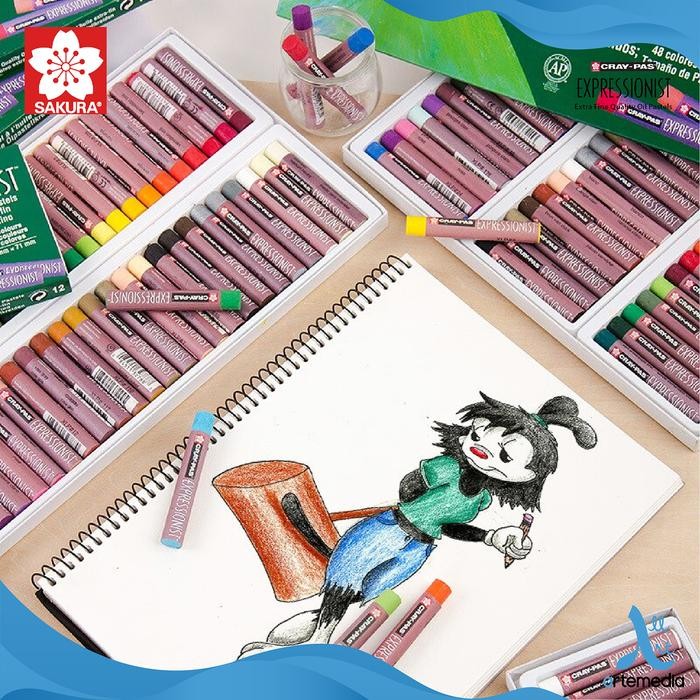 

TERLARIS Krayon Sakura Cray-Pas Expressionist Set 50 Color Oil Pastel Crayon