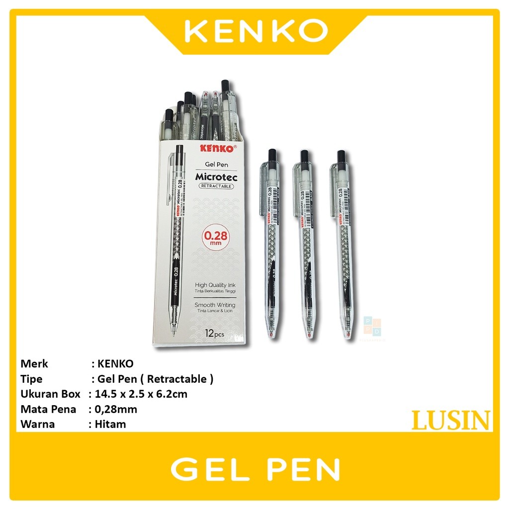 

KENKO - Pena Jel Gel Pen Microtech 0.28 - Black - Lusin