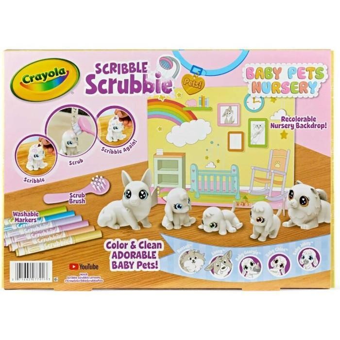 

TERLARIS Crayola Scribble Scrubbie Baby Pets Nursery 6ct (5 Pets + 1 Backdrop + 6 Markers + 1 Brush)
