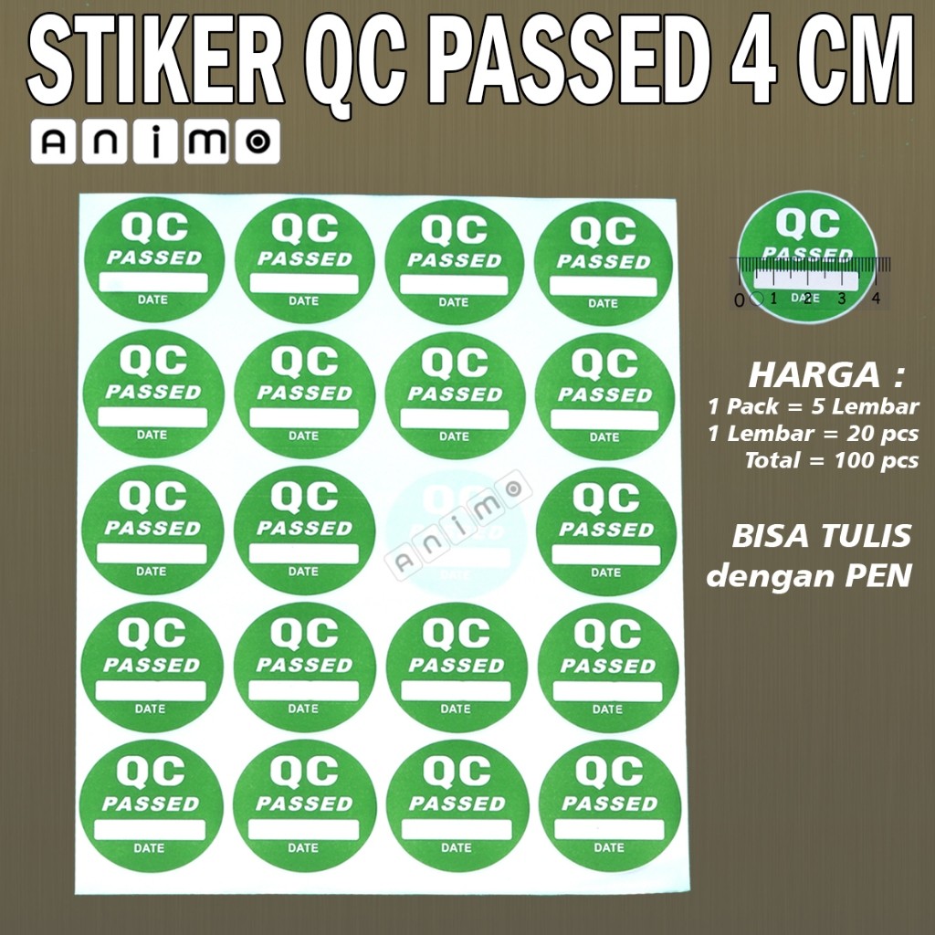 

UM1 STIKER BULAT QC PASSED - QC HOLD - QC REJECT 40 mm - Quality Control Passed - QC Reject 4 cm