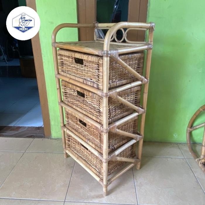 rak rotan asli susu 4/rak laci susun 4