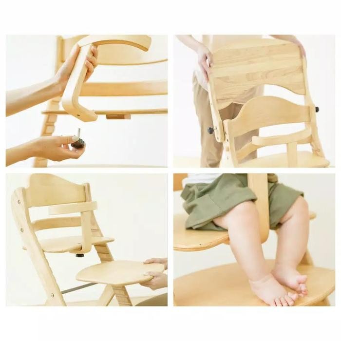 Yamatoya Suku Suku Plus Table High Chair Natural / Kursi Makan Bayi