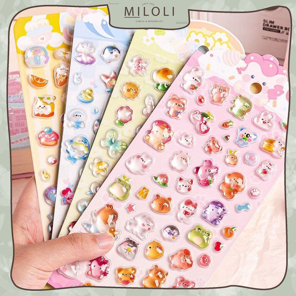 

UM1 [MILOLI] 1Pcs STICKER 3D ANIMAL Stiker Glossy Aksesoris Hiasan Deco Sticker DIY Lucu - B0484