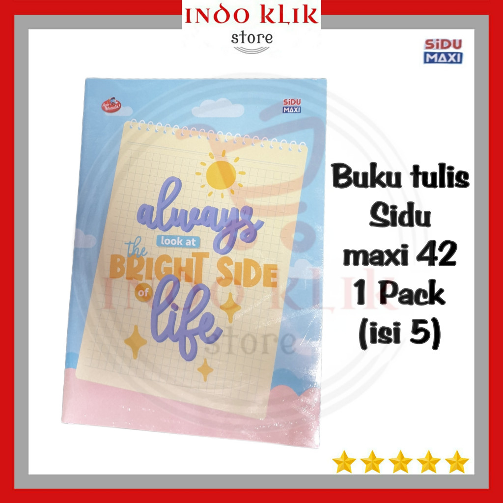 

UM1 Buku Tulis Sidu maxi 42 Lembar / Buku Campuss B5 45 Lbr motif full color 1 pack isi 5 buku