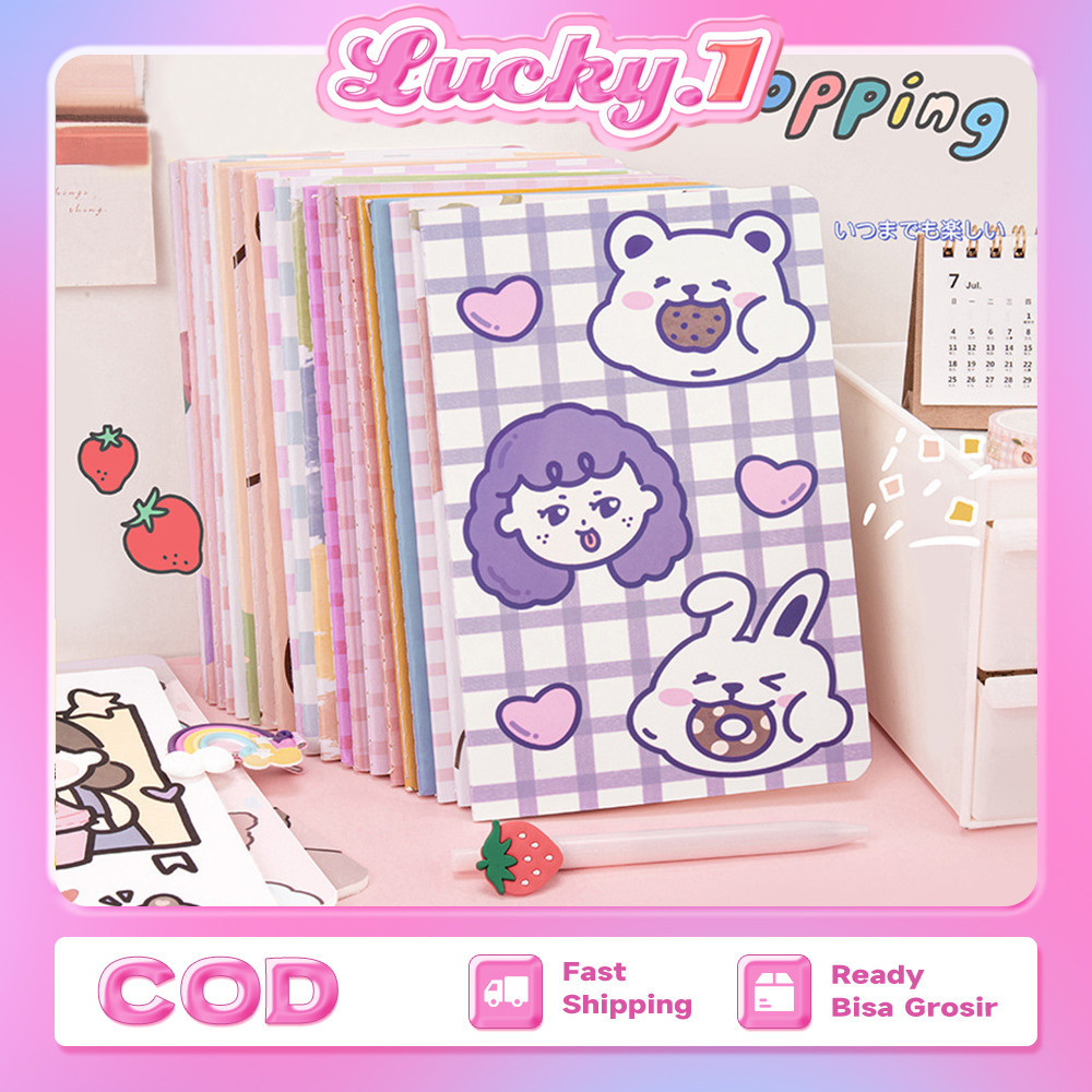 

UM1 4Pcs Buku Tulis A5 30 Lembar Notebook Karakter Lucu