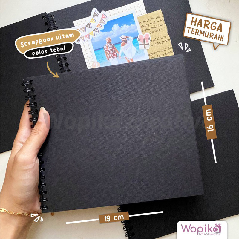

UM1 SCRAPBOOK HITAM POLOS TEBAL 16x19cm Buku Notebook journaling buku scrap book