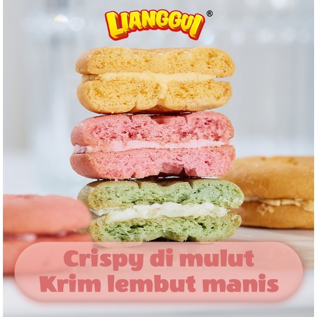 

AYOOOLLARIZSS!! 50~60pcs Lianggui Macaron Biskuit Mini Cookies Enak Cemilan Halal Snack Viral Sehat