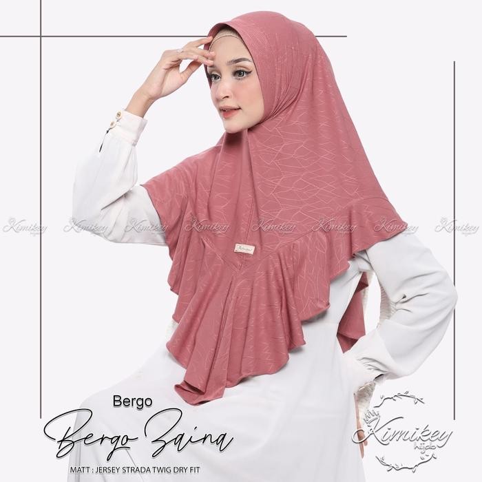 Nayyir- Jilbab Instan Zaina Rempel Bahan Jersey Twig Dry Fit By Kimikey hijab model Ibu Muslim Ibu