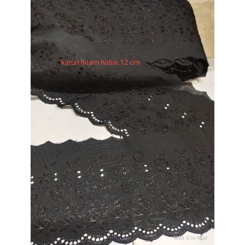 RENDA katun hitam renda bordir hitam lebar renda mukena renda baju