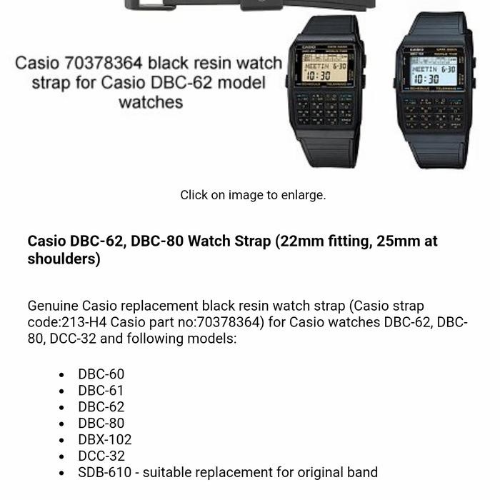 Paling Baik Strap Casio Dbc 62 Dbc 80 Casio Original