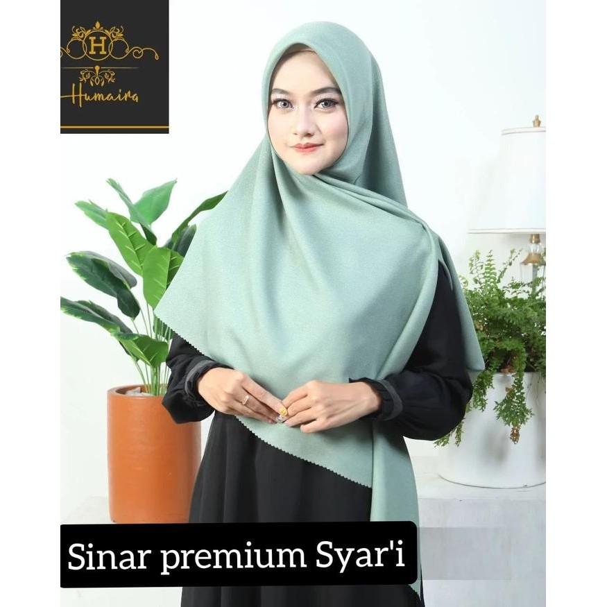 cantikk- NEW SINAR PREMIUM SYARI Humaira Hijab Segiempat Polos Laser Cut Luxury Premium Glitter
