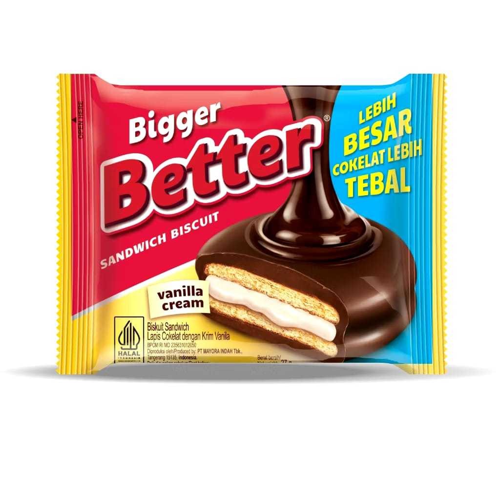

Dapur Joglo Roma Better Bigger Sandwich Biscuit Vanilla Cream Isi 10 Bks @ 27G
