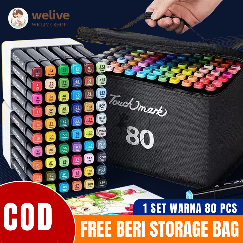 

UM1 Spidol Warna 1 Set Sketch Marker 80 Warna Sketsa Spidol Umum General Marker Set Animation