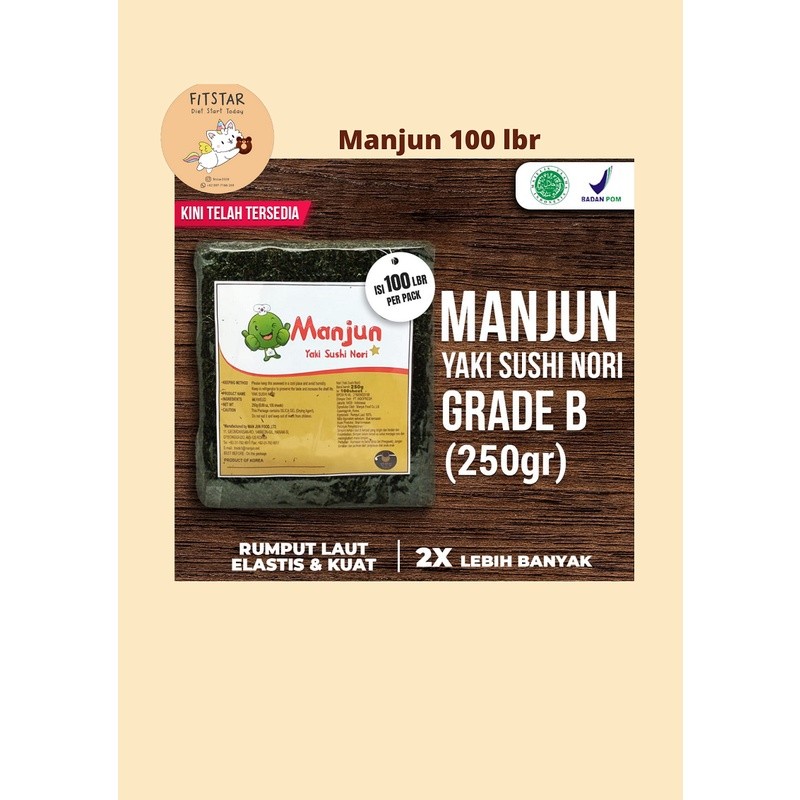 

Dapur Joglo () Manjun Yaki Sushi Nori 100 Sheets (250 Gram) Halal