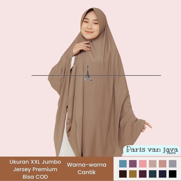 Hijmi- Hijab Khimar Bergo Hamidah Jumbo XXL Spandek Jersey Jilbab Mukena Bergo Simple Pad XXL