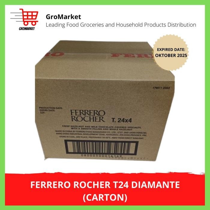 

EatFr3sh- Ferrero Rocher Chocolate T24 (Isi 24) Diamante KARTON